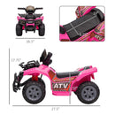 6V Battery-Powered Kids Ride-On Pink Quad Four-Wheeler ATV Toy with Music Magic Cars 1