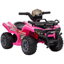 6V Battery-Powered Kids Ride-On Pink Quad Four-Wheeler ATV Toy with Music Magic Cars 2