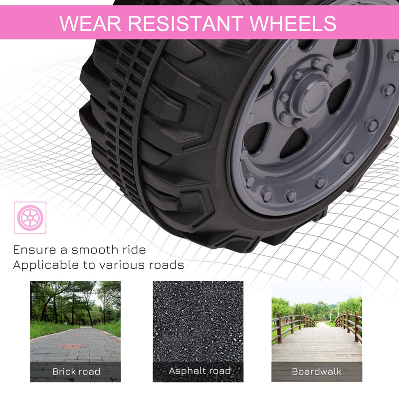 6V Battery-Powered Kids Ride-On Pink Quad Four-Wheeler ATV Toy with Music Magic Cars 7