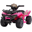 6V Battery-Powered Kids Ride-On Pink ATV Quad Four-Wheeler Toy with Music Magic Cars 3