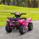 6V Battery-Powered Kids Ride-On Pink ATV Quad Four-Wheeler Toy with Music Magic Cars 8