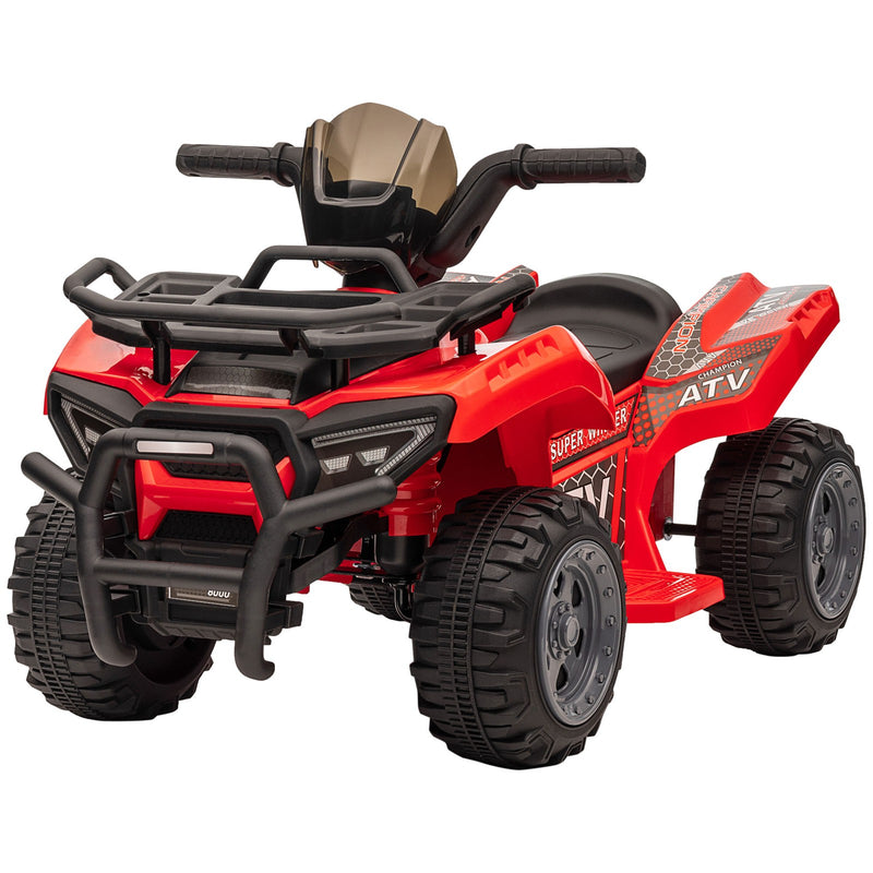 6V Battery-Powered Kids Ride-On Red Quad ATV with Music Toy Magic Cars 3