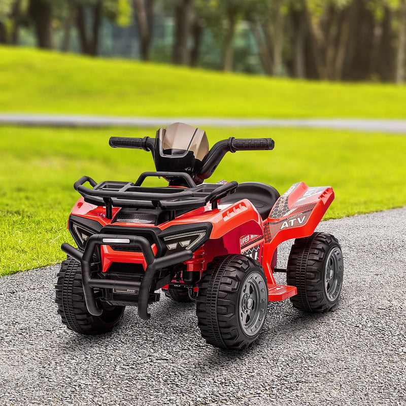 6V Battery-Powered Kids Ride-On Red Quad ATV with Music Toy Magic Cars 8