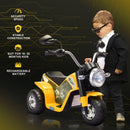 Electric 6V Yellow Ride-On Motorcycle Toy for Kids 18-36 Months Battery Powered Magic Cars 7