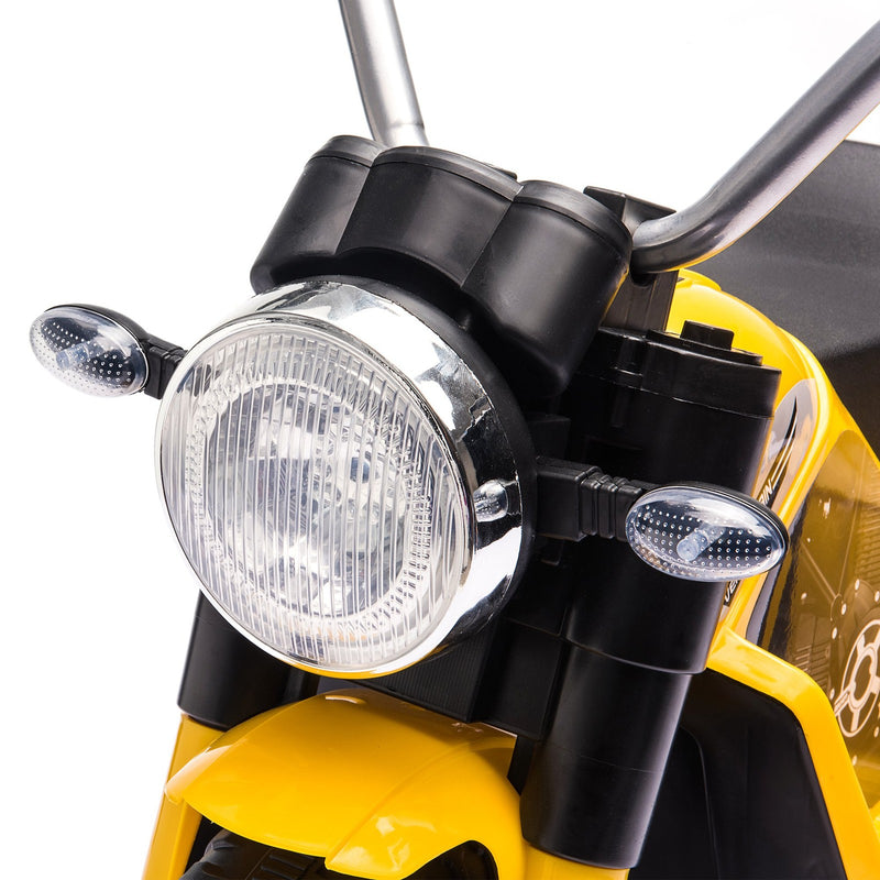 Electric 6V Ride-On Motorcycle Toy for Kids 18-36 Months Yellow Battery Powered Magic Cars 10