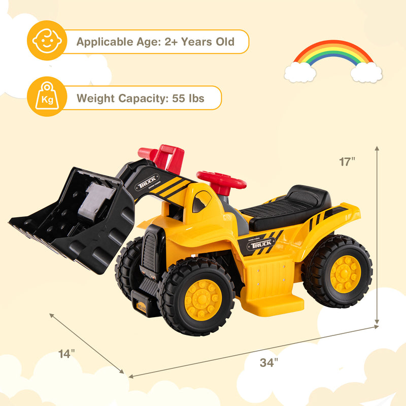 6V Electric Kids Ride-On Bulldozer Truck Toy with Storage and Adjustable Bucket Magic Cars 1