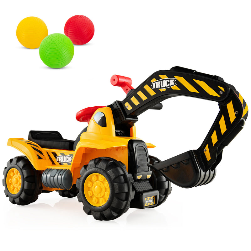 6V Kids Electric Excavator Tractor Ride-On with Storage Compartment and Basketball Hoop Magic Cars Variant 0
