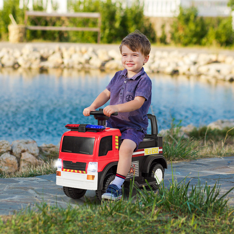 6V Battery-Powered Kids Ride-On Fire Truck with Siren, Lights, and Music Magic Cars 3