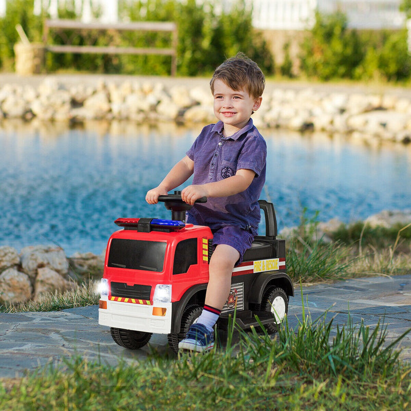 6V Battery-Powered Kids Ride-On Fire Engine Truck with Siren Magic Cars 3