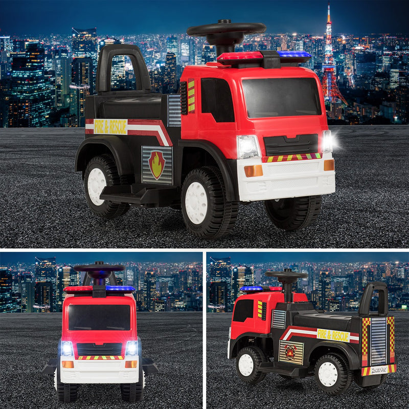 6V Battery-Powered Kids Ride-On Fire Engine with Siren, Lights, and Music Magic Cars 4