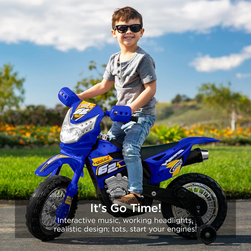 Kids 6V Ride-On Motorcycle with Treaded Tires, Working Headlights, and 2 MPH Speed Magic Cars 1
