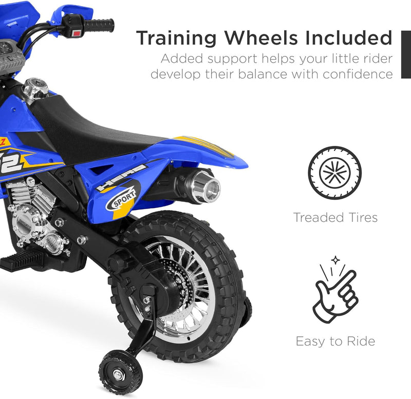 Kids 6V Ride-On Motorcycle with Treaded Tires, Working Headlights, and 2 MPH Speed Magic Cars 5