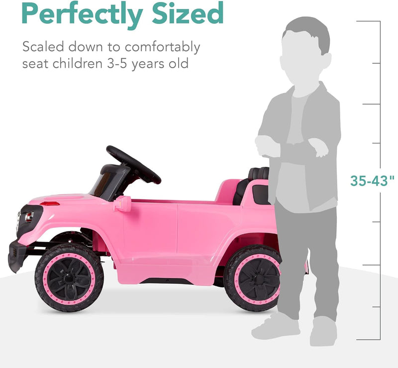 6V Pink Kids Ride-On Truck with Parent Remote Control, 3 Speeds, and LED Lights Magic Cars 3