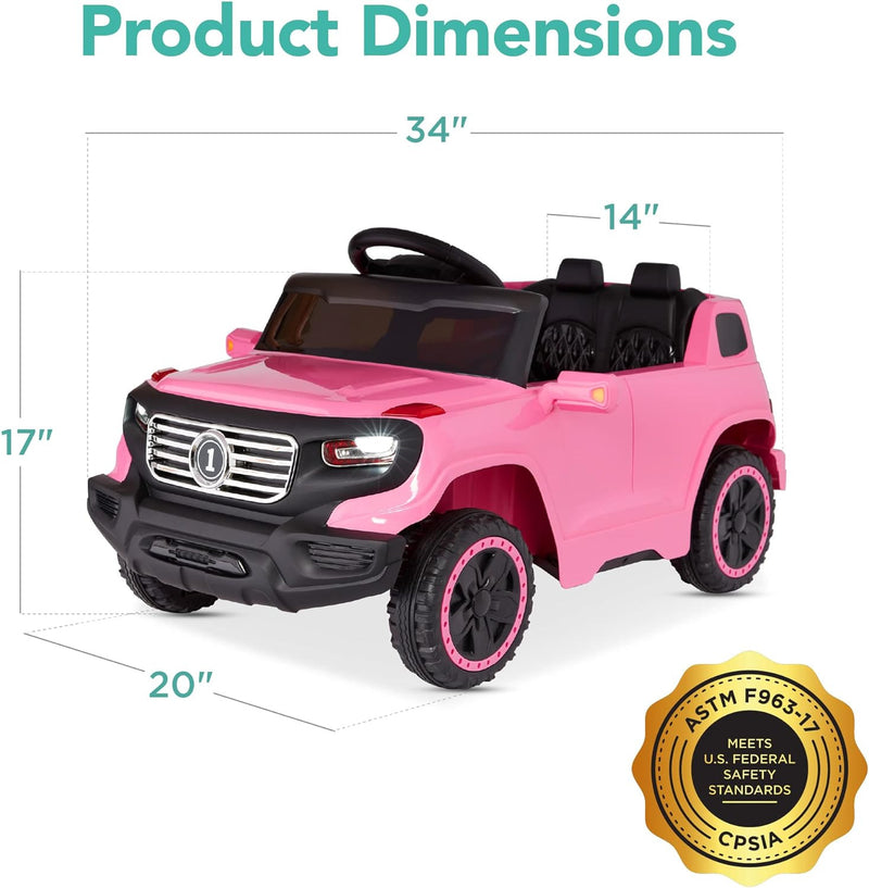 6V Pink Kids Ride-On Truck with Parent Remote Control, 3 Speeds, and LED Lights Magic Cars 6