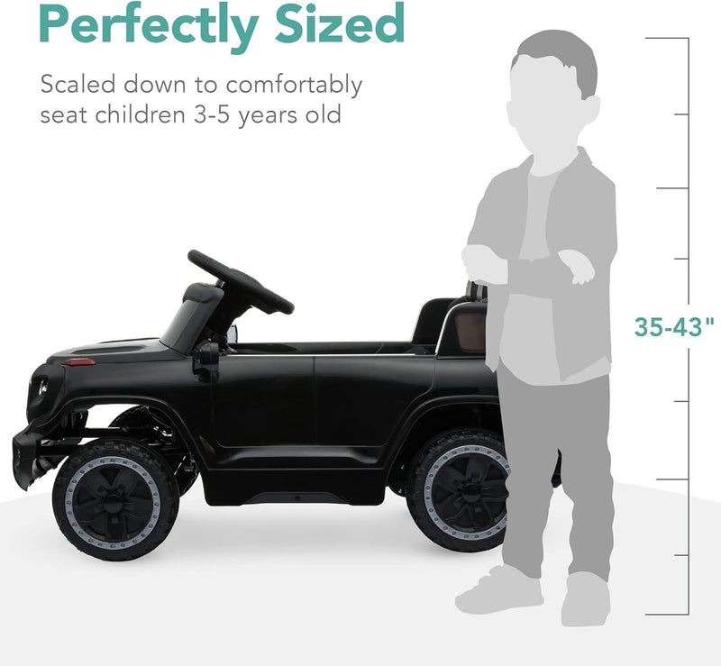 Kids 6V Ride-On Truck with Parent Remote Control, 3 Speeds, LED Lights, Black Magic Cars 3