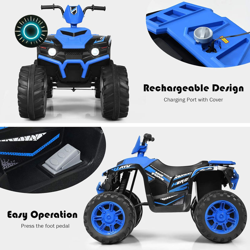 12V Kids Electric ATV with LED Lights, Adjustable Speed, and Horn Magic Cars 1