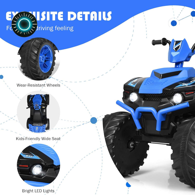 12V Kids Electric ATV with LED Lights, Adjustable Speed, and Horn Magic Cars 3