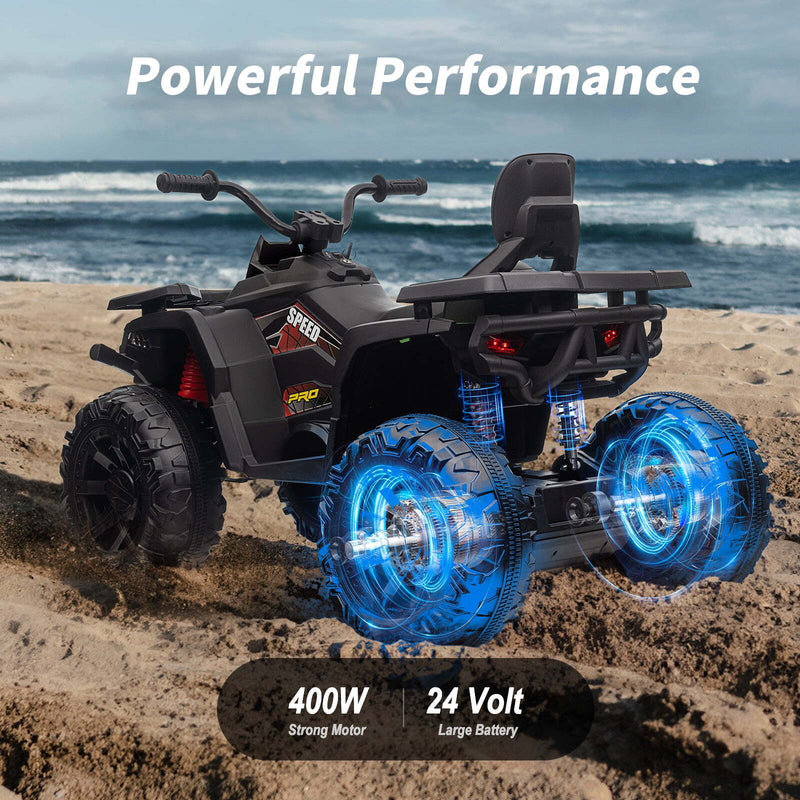 Kids 24V Electric 4-Wheeler ATV Ride-On Toy with 400W Motor and 2-Seater Design Magic Cars 4