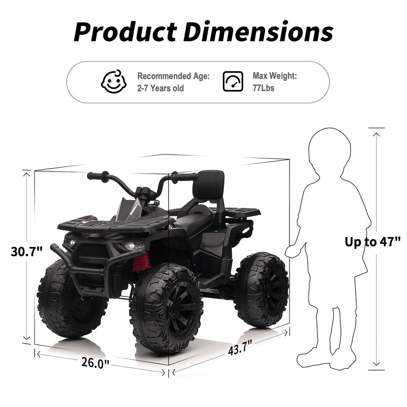 Kids 24V Electric 4-Wheeler ATV Ride-On Toy with 400W Motor and 2-Seater Design Magic Cars 7