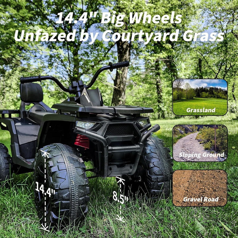 Kids Electric 24V 4-Wheeler ATV Ride-On Quad with 400W Motor and 2-Seater Design Magic Cars 2