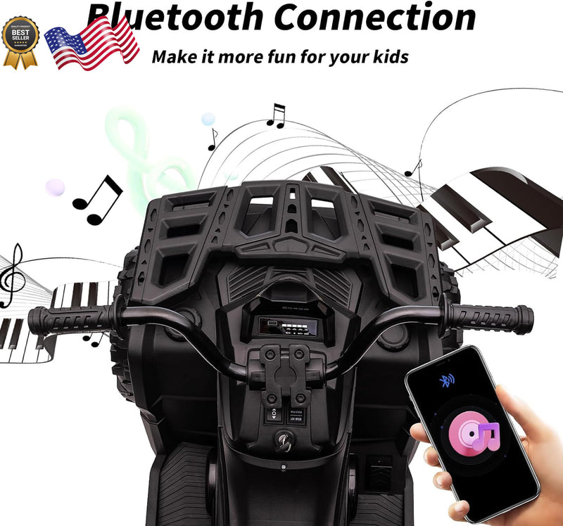 24V Kids 4-Wheeler ATV Ride-On Toy Car with 400W Motor for Older Kids Black Magic Cars 6