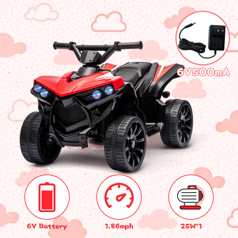 6V Battery-Powered Electric Ride-On 4 Wheeler ATV Toy for Toddlers Magic Cars 4
