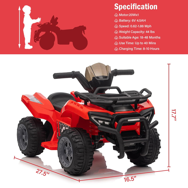 Kids 6V Ride-On 4-Wheeler ATV Toy Car for Boys and Girls with 1.8 MPH Max Speed Magic Cars 2