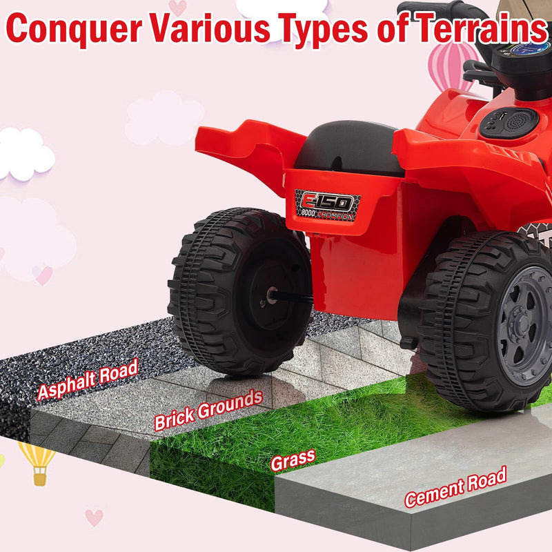 Kids 6V Ride-On 4-Wheeler ATV Toy Car for Boys and Girls with 1.8 MPH Max Speed Magic Cars 4