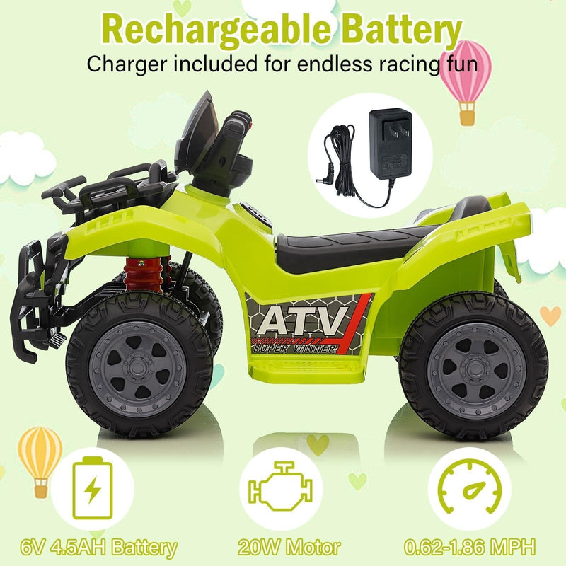 6V Kids ATV 4-Wheeler Ride-On Toy Car for Toddlers and Boys Magic Cars 4