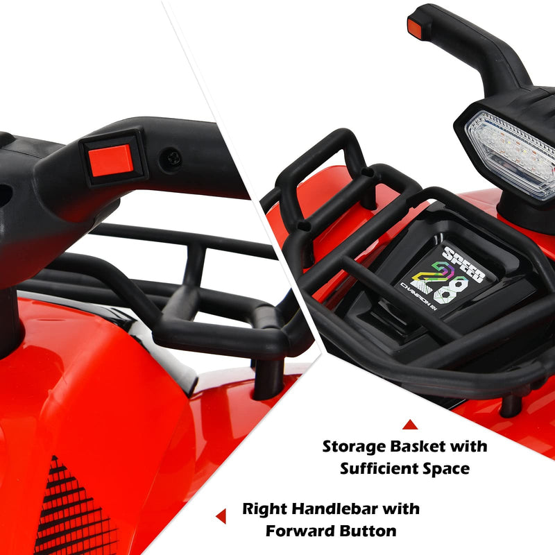 Battery-Powered Kids 4-Wheeler ATV with Front Storage Basket and Toddler Quad Design Magic Cars 3