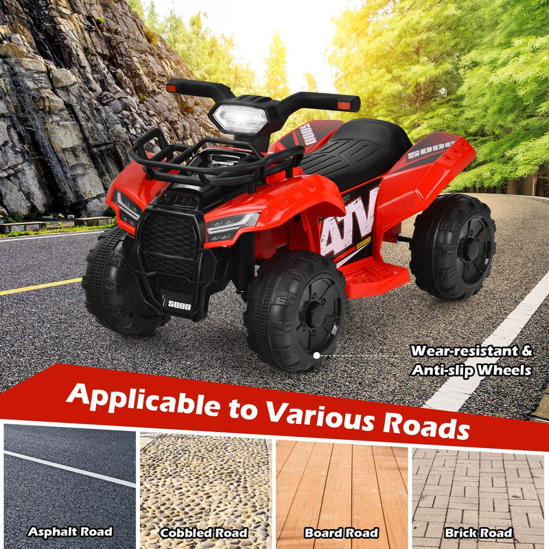 Battery-Powered Kids 4-Wheeler ATV with Front Storage Basket and Toddler Quad Design Magic Cars 6