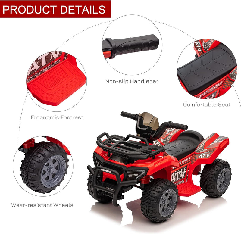 Kids Motorized 6V Electric Ride-On ATV Four Wheeler Quad Bike Magic Cars 3
