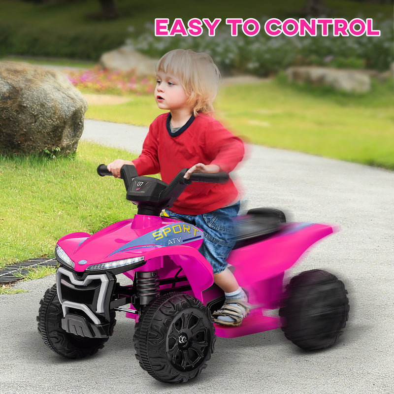 6V Kids Ride-On ATV Quad Toy with Rechargeable Battery, Lights, and Music for Toddlers Magic Cars 3