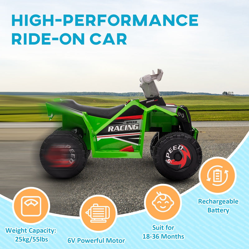 Kids 6V Green ATV Quad Car Four-Wheeler with Forward and Reverse Magic Cars 5