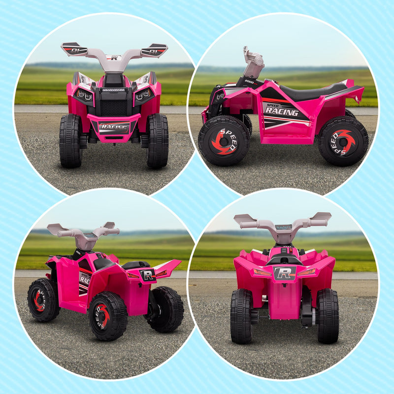 Kids 6V Pink Four-Wheeler ATV Quad Car with Forward and Backward Drive Magic Cars 7