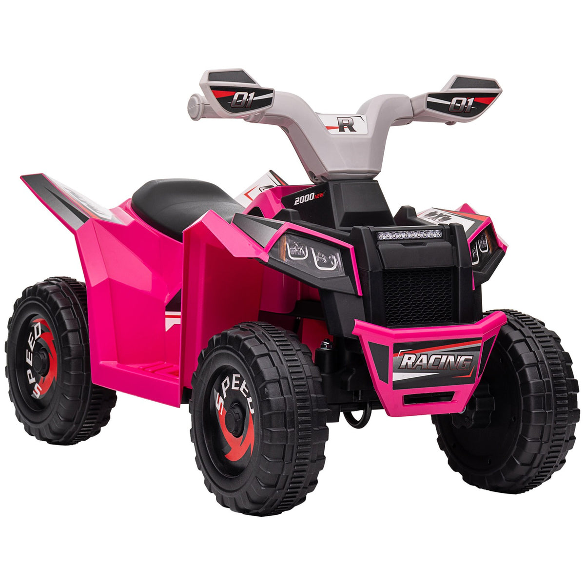 Kids 6V Pink Four-Wheeler ATV Quad Car with Forward and Reverse