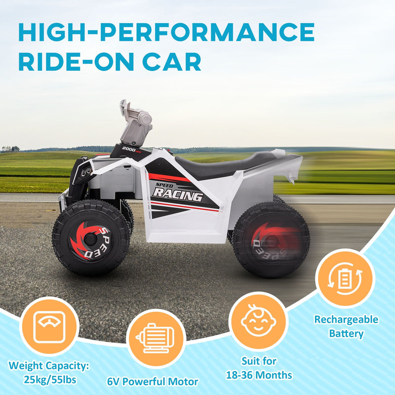 6V Kids Four-Wheeler ATV Quad Car with Forward and Backward Drive and Music Magic Cars 5