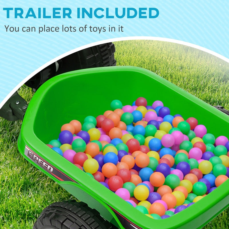 Kids Green ATV Quad Car with Rear Trailer Toy Magic Cars 4
