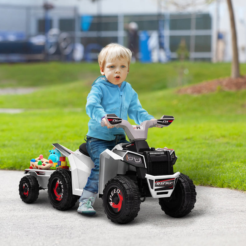 Kids ATV Quad Car with Rear Trailer and Music Magic Cars 0