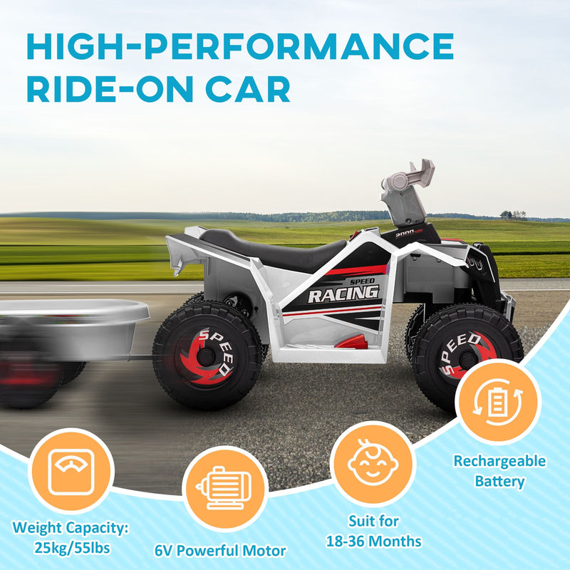 Kids ATV Quad Car with Rear Trailer and Music Magic Cars 6