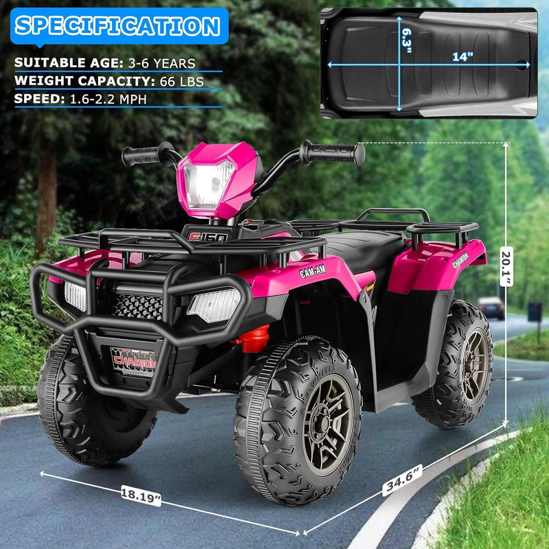 Kids 12V Battery-Powered 4-Wheeler ATV Ride-On Car with LED Lights and Music Magic Cars 1
