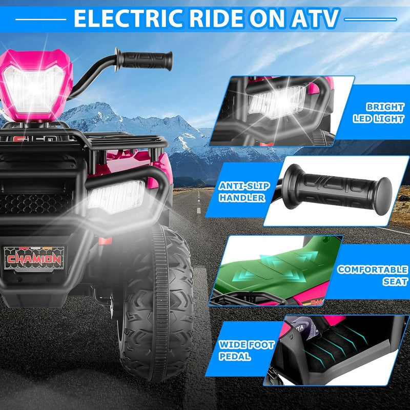 Kids 12V Battery-Powered 4-Wheeler ATV Ride-On Car with LED Lights and Music Magic Cars 2