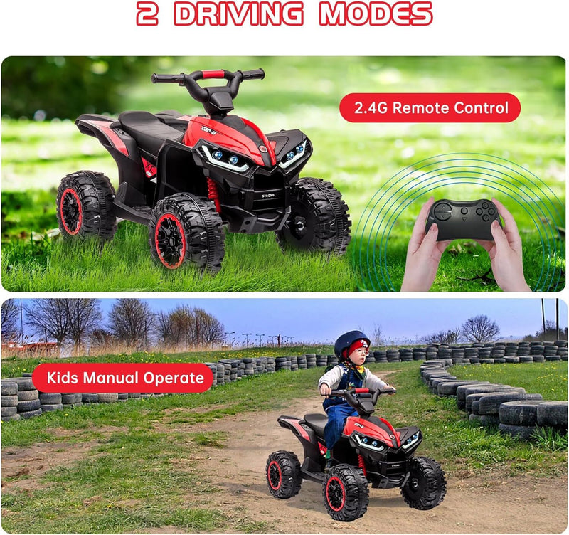12V Battery-Powered Kids 4-Wheeler ATV Ride-On Toy with Music Magic Cars 12