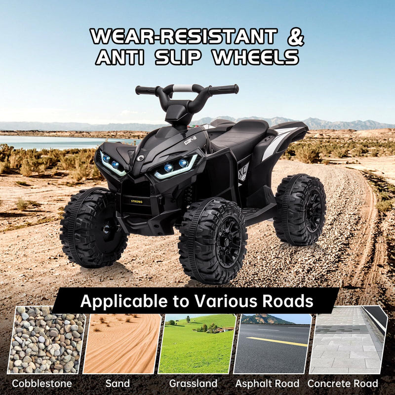 12V Battery-Powered Kids 4-Wheeler ATV Ride-On Toy with Music Magic Cars 4