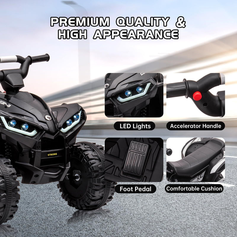 12V Battery-Powered Kids 4-Wheeler ATV Ride-On Toy with Music Magic Cars 5