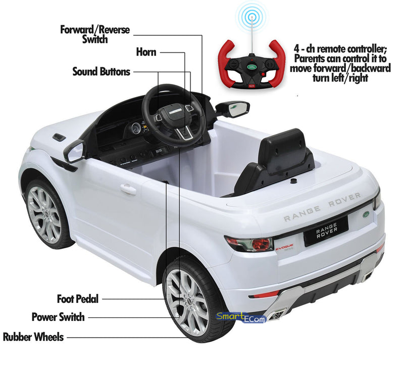 Battery-Powered Kids Ride-On Licensed Land Rover with R/C and MP3 - Multiple Colors Magic Cars 4