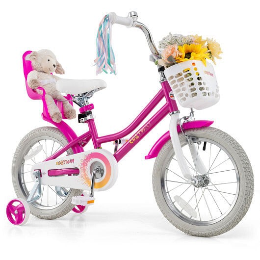 16-Inch Kids Bike with Training Wheels and Dual Brake System for Ages 4-7 Magic Cars 0