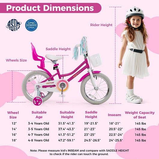 16-Inch Kids Bike with Training Wheels and Dual Brake System for Ages 4-7 Magic Cars 3