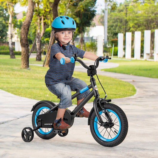 12-Inch Kids Bike with Adjustable Handlebar and Saddle in Black Magic Cars 1