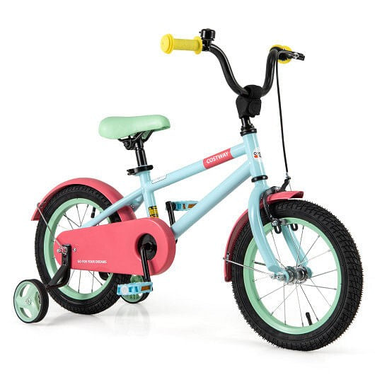 14-Inch Blue Kids Bike with Adjustable Handlebar and Saddle Magic Cars 0